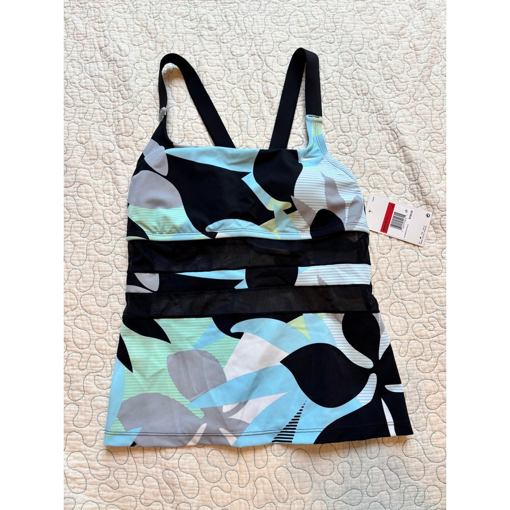 Nike Womens Floral Mesh Tankini Top Size Large